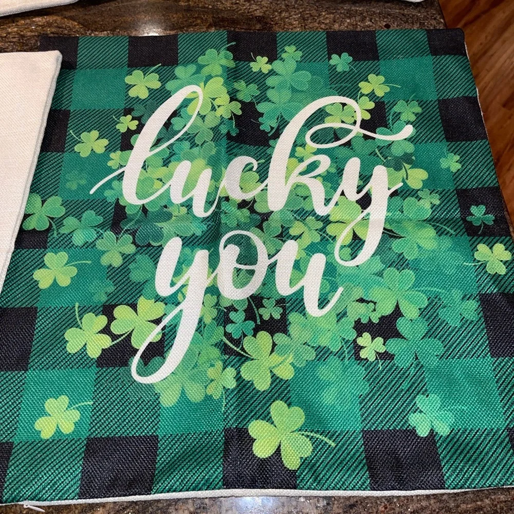 Bundle 6 pillow covers, 2 St. Patrick’s Day, 3 fall designs,  one‎ black/gray